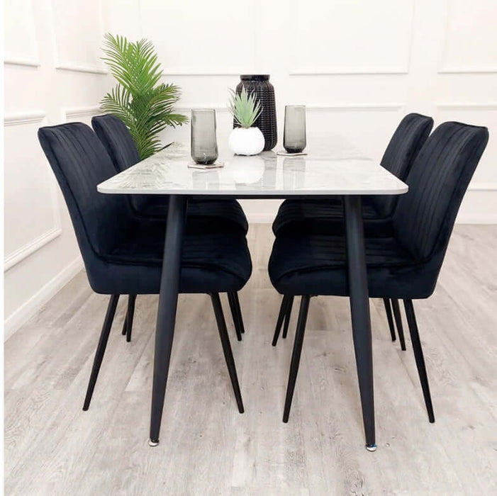 Titus 1.4 Black Dining Table with Sintered Stone Top-Cheshire Furniture Outlet