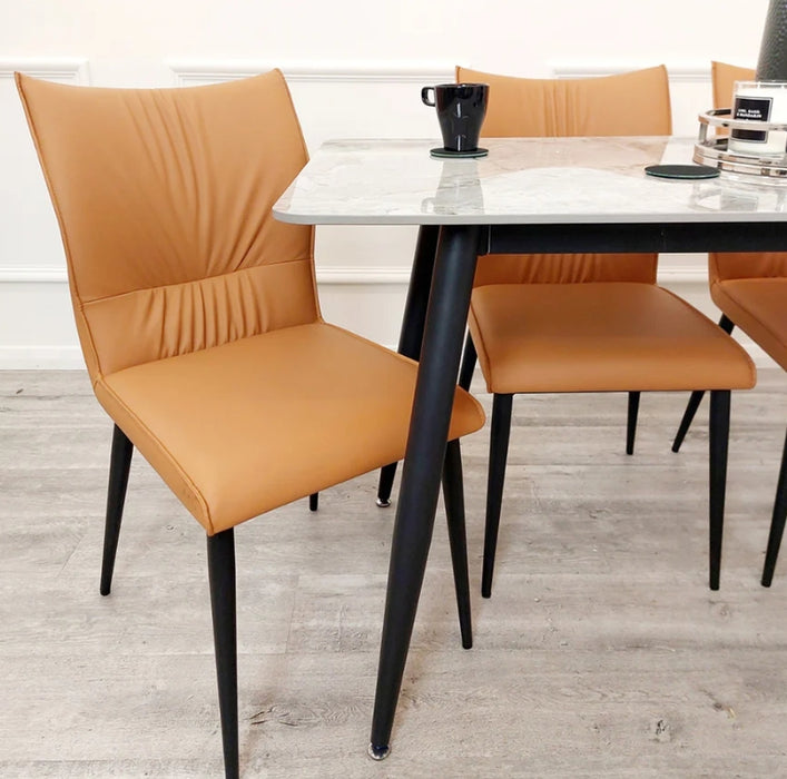 Flora Leather Dining Chair-Cheshire Furniture Outlet