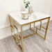 Geo Gold Lamp Table with Polar White Sintered Top-Cheshire Furniture Outlet