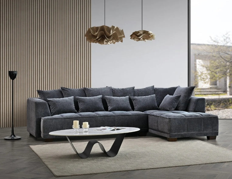 Aluxo Gramercy Group in Steel Velvet-Cheshire Furniture Outlet