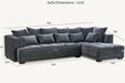 Aluxo Gramercy Group in Steel Velvet-Cheshire Furniture Outlet