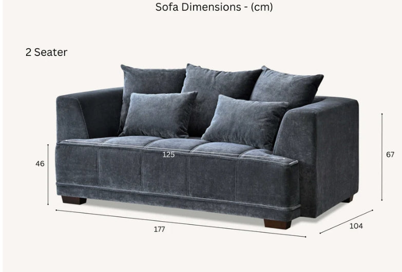 Aluxo Gramercy Group in Steel Velvet-Cheshire Furniture Outlet