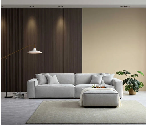 Aluxo Dakota 4 seater with Chaise in Pebble Boucle-Cheshire Furniture Outlet