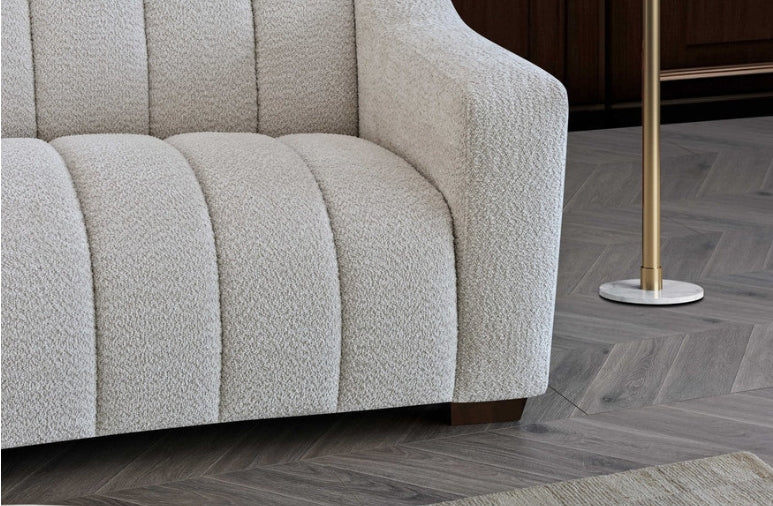 Aluxo Astoria 3 Seater Sofa in Oatmeal Boucle Fabric-Cheshire Furniture Outlet