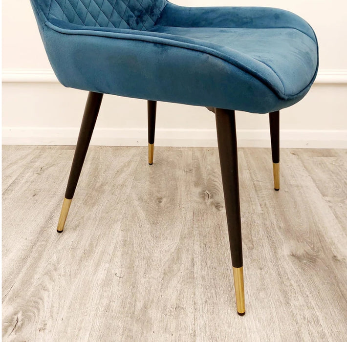 4 x Luna Dining Chairs in Navy Blue-Cheshire Furniture Outlet
