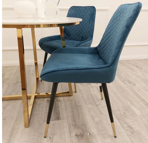 4 x Luna Dining Chairs in Navy Blue-Cheshire Furniture Outlet