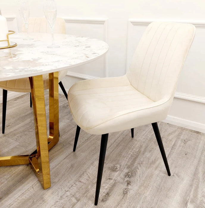 4 x Dido Dining Chairs in Cream-Cheshire Furniture Outlet