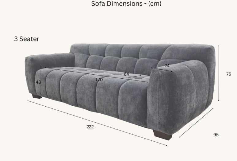 Aluxo Harlem Sofa Range in Steel Velvet-Cheshire Furniture Outlet