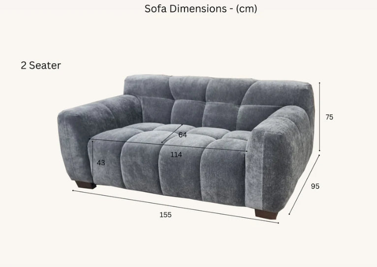 Aluxo Harlem Sofa Range in Steel Velvet-Cheshire Furniture Outlet