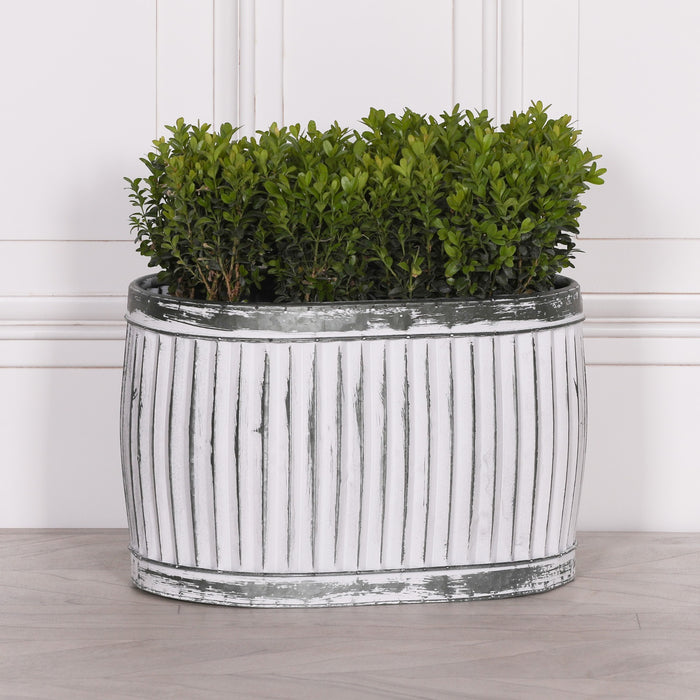 Dolly Tub Oval Metal Planter – Medium