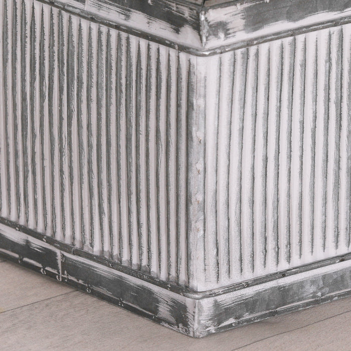 Extra Large Galvanised Metal Window Box Planter – Vintage Distressed Steel Tin Flower Pot for Outdoor or Indoor Use