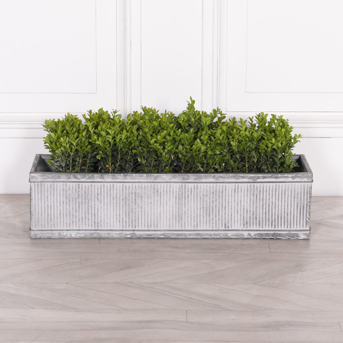 Extra Large Galvanised Metal Window Box Planter – Vintage Distressed Steel Tin Flower Pot for Outdoor or Indoor Use