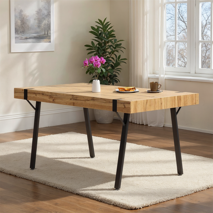 Treviso Dining Table – Light Oak Effect/Black