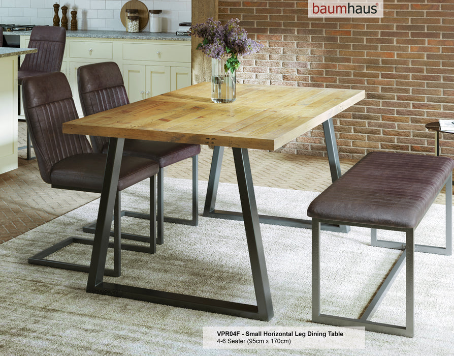 Urban Elegance - Reclaimed Small Wooden Dining Table with bench