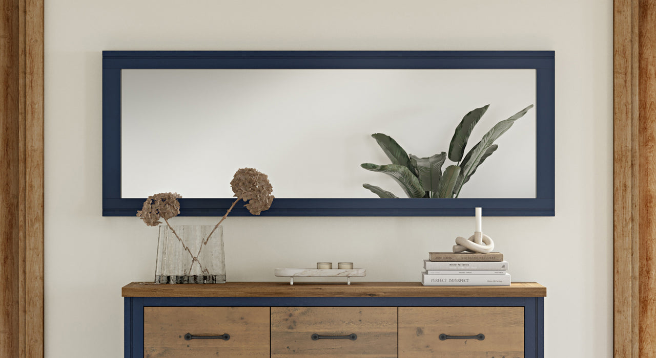 Splash of Blue - Extra Long Wall Mirror (Hangs Landscape & Portrait)
