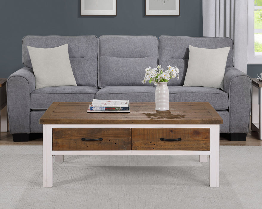 White - Coffee Table With Four Drawers