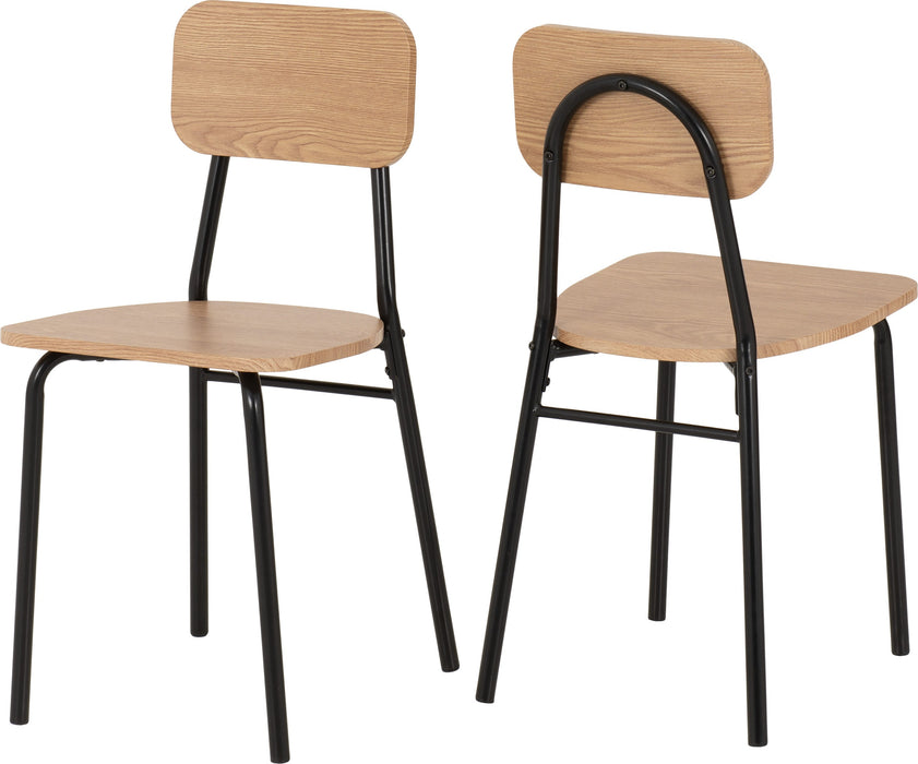 Warren 1+4 Dining Set – Russet Oak Effect/Black