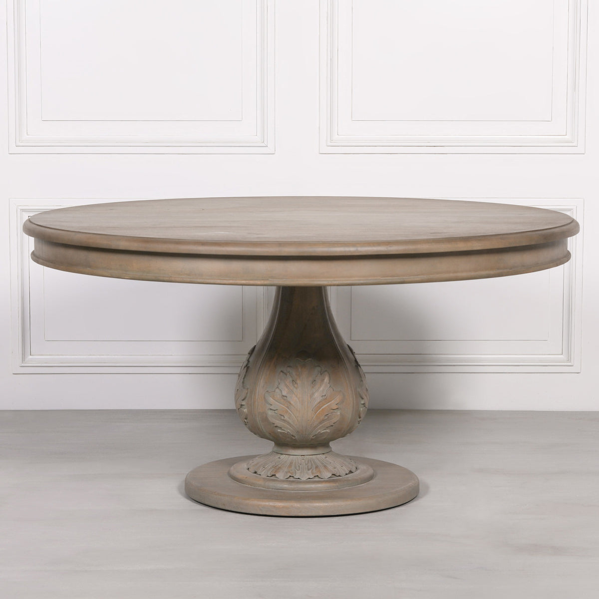Rustic Washed 150cm Round Acorn Dining Table — Cheshire Furniture Outlet