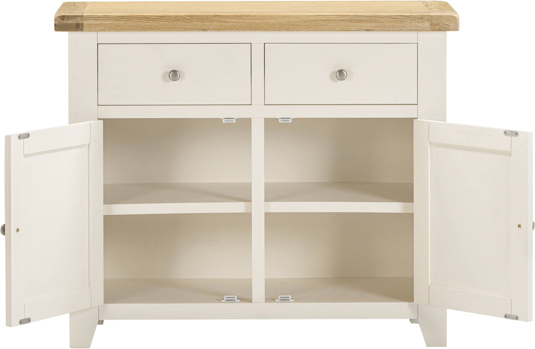 Windsor 2 Door 2 Drawer Sideboard – Ivory/Oak