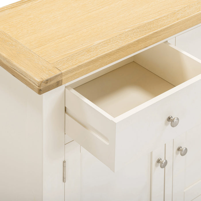 Windsor 2 Door 2 Drawer Sideboard – Ivory/Oak