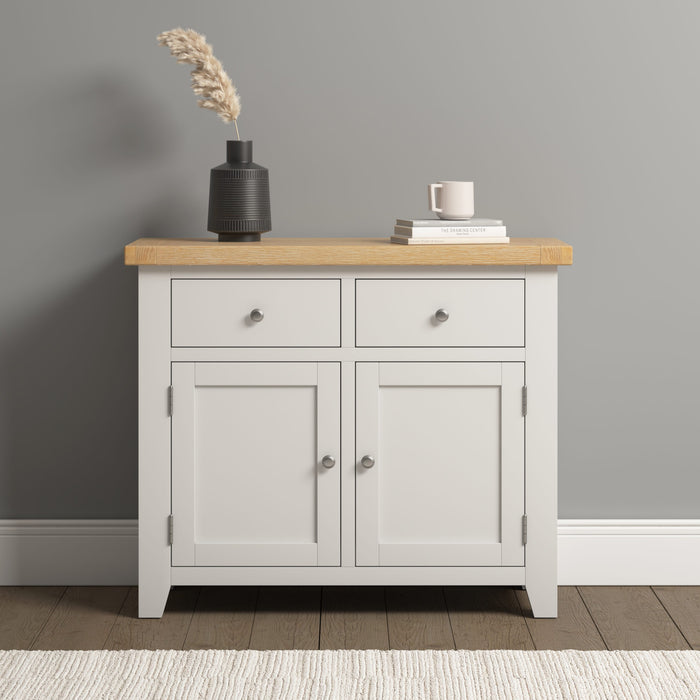 Windsor 2 Door 2 Drawer Sideboard – Ivory/Oak