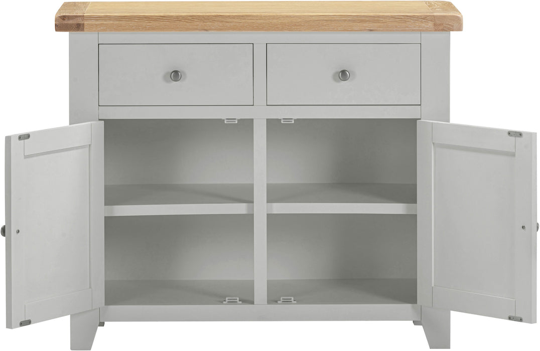Windsor 2 Door 2 Drawer Sideboard – Pebble Grey/Oak