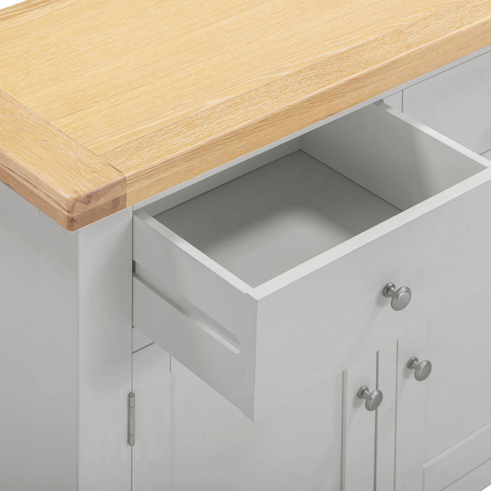 Windsor 2 Door 2 Drawer Sideboard – Pebble Grey/Oak