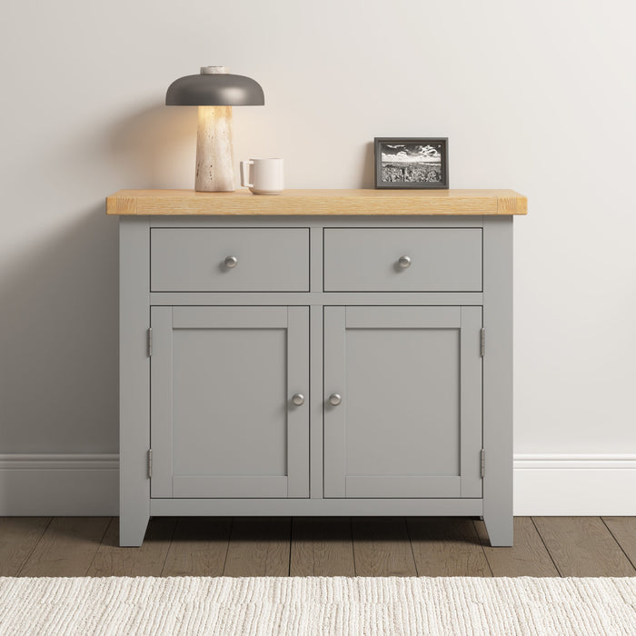 Windsor 2 Door 2 Drawer Sideboard – Pebble Grey/Oak