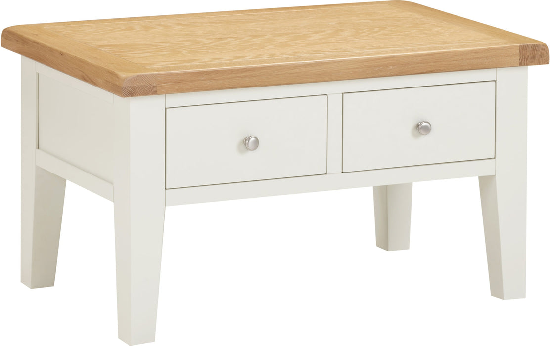 Windsor 2 Drawer Coffee Table - Ivory Oak