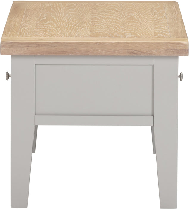 Windsor 2 Drawer Coffee Table - Pebble Grey/ Oak