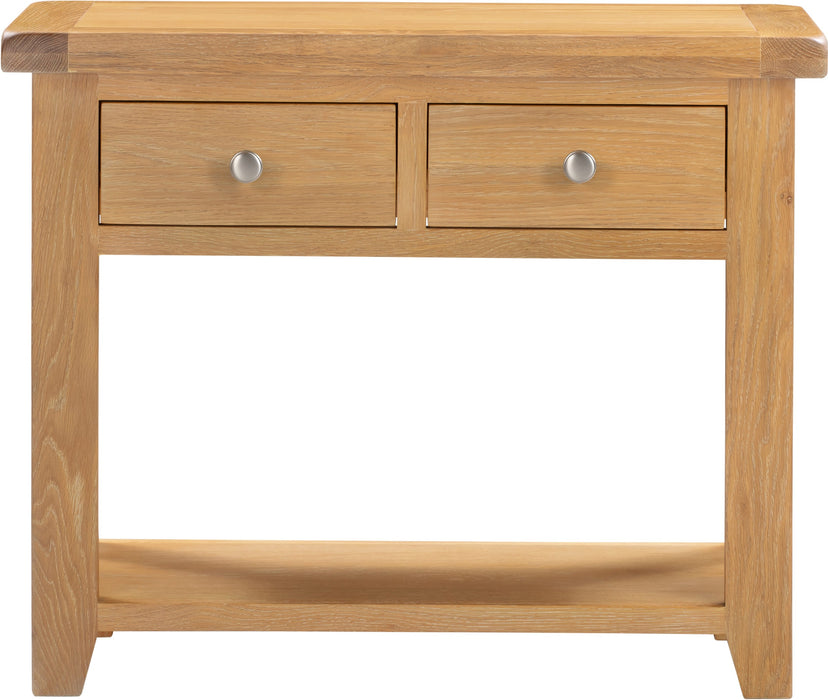 Windsor 2 Drawer Console Table - Natural Oak