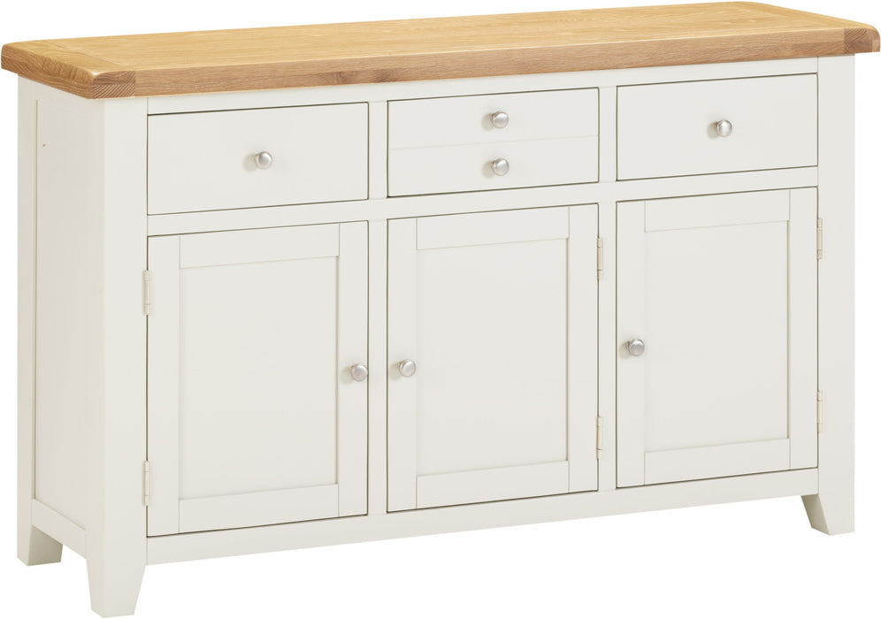 Windsor 3 Door 3 Drawer Sideboard – Ivory/Oak