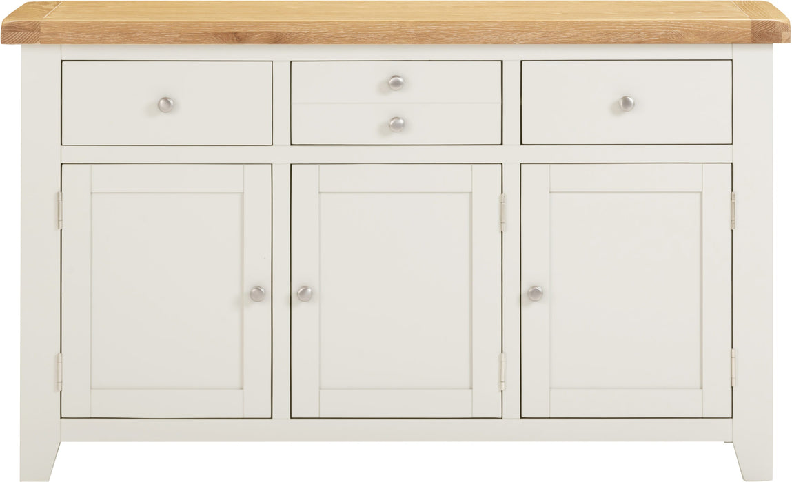 Windsor 3 Door 3 Drawer Sideboard – Ivory/Oak