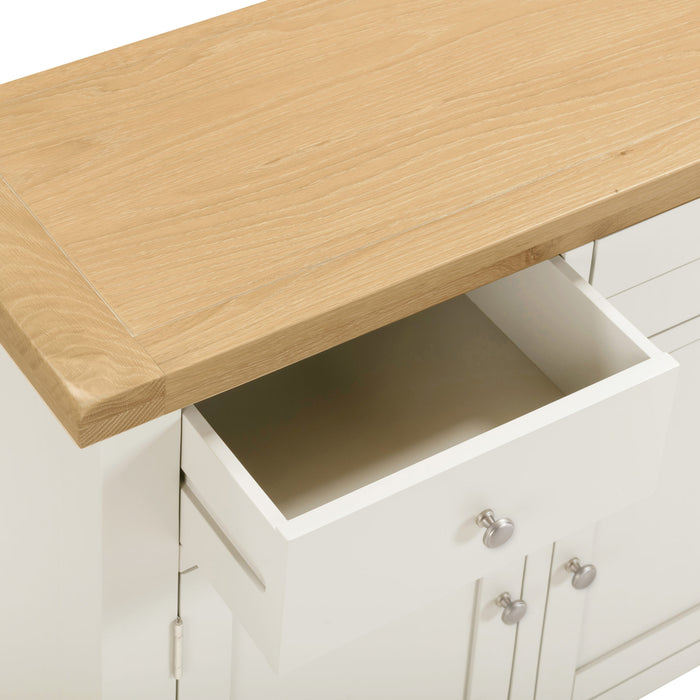 Windsor 3 Door 3 Drawer Sideboard – Ivory/Oak
