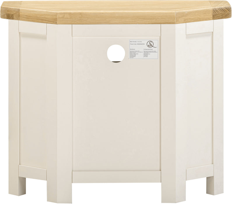 Windsor Corner TV Unit- Ivory/ Oak