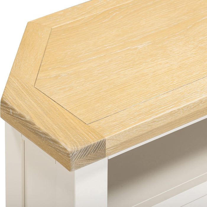 Windsor Corner TV Unit- Ivory/ Oak