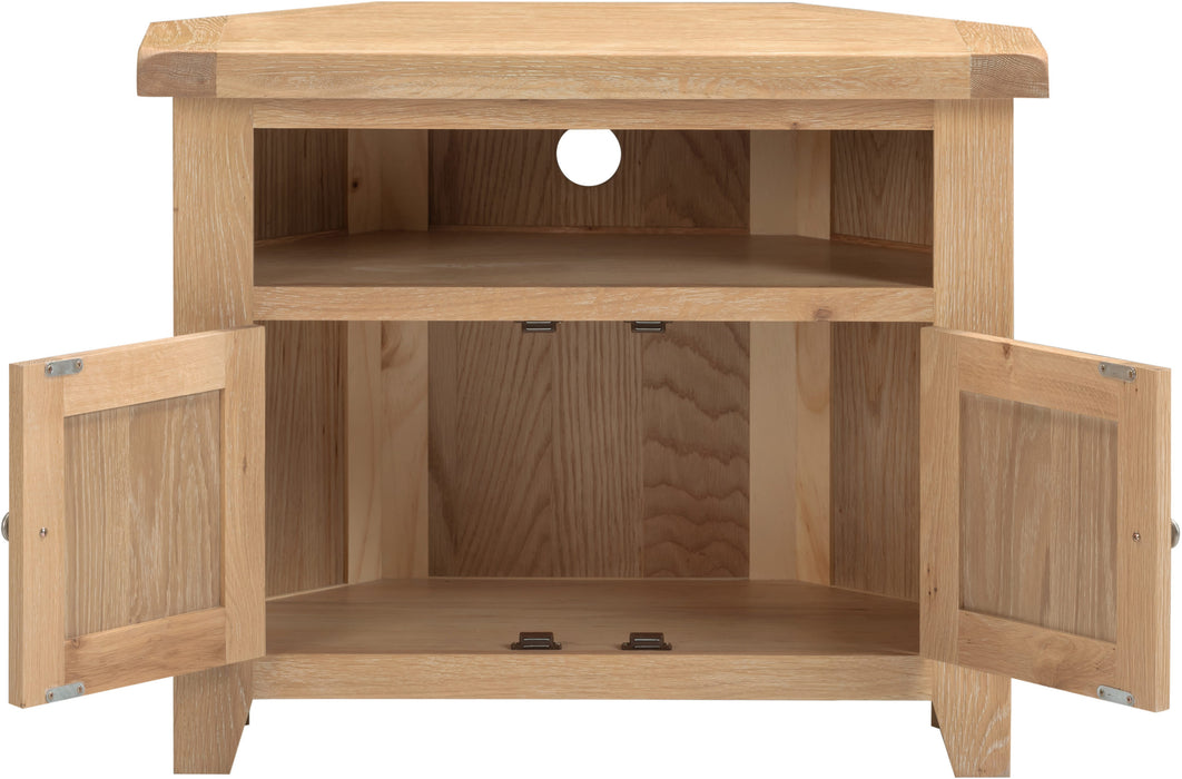 Windsor Corner TV Unit - Natural Oak