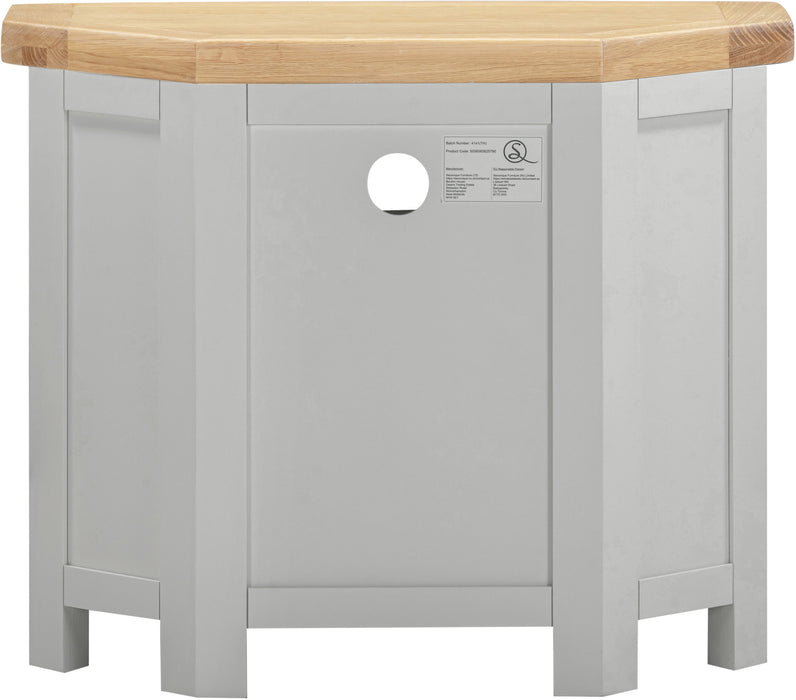 Windsor Corner TV Unit - Pebble Grey/ Oak
