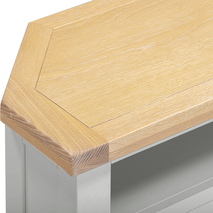 Windsor Corner TV Unit - Pebble Grey/ Oak