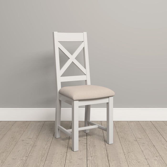Windsor Cross Back Chair (Box of 2) – Ivory/Oat Fabric