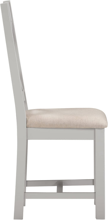 Windsor Cross Back Chair (Box of 2) – Pebble Grey/Oat Fabric