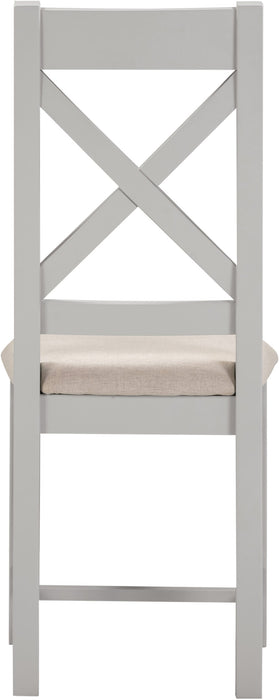 Windsor Cross Back Chair (Box of 2) – Pebble Grey/Oat Fabric