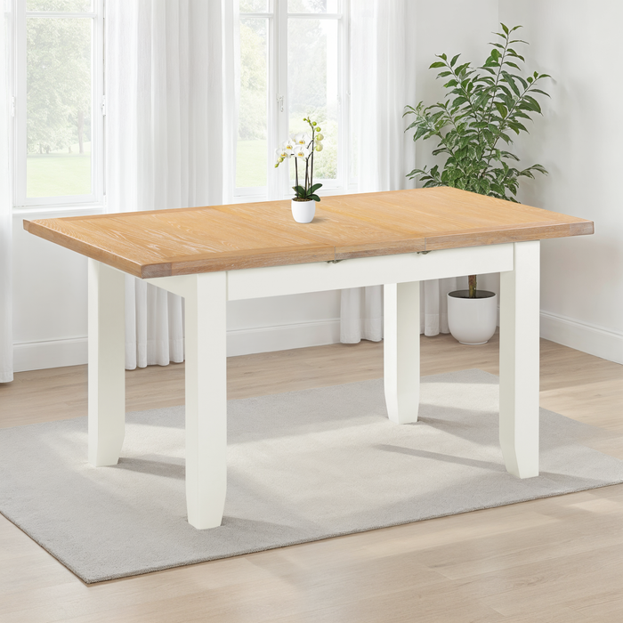 Windsor Extending Dining Table – Ivory/Oak