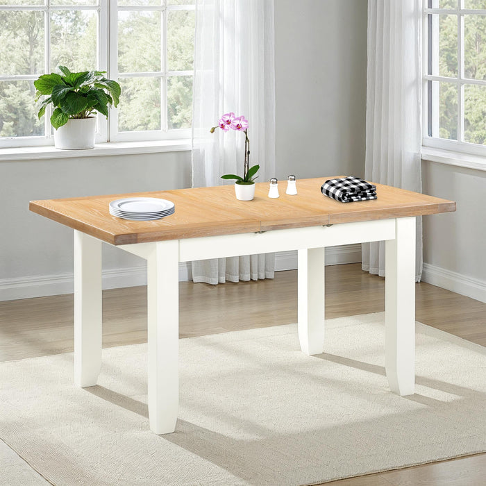 Windsor Extending Dining Table – Ivory/Oak