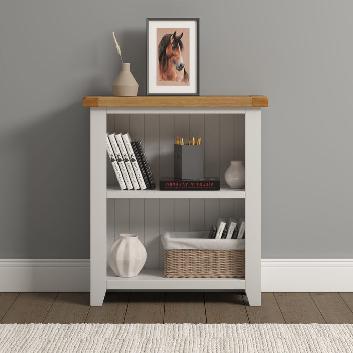 Windsor Low Bookcase - Ivory/ Oak