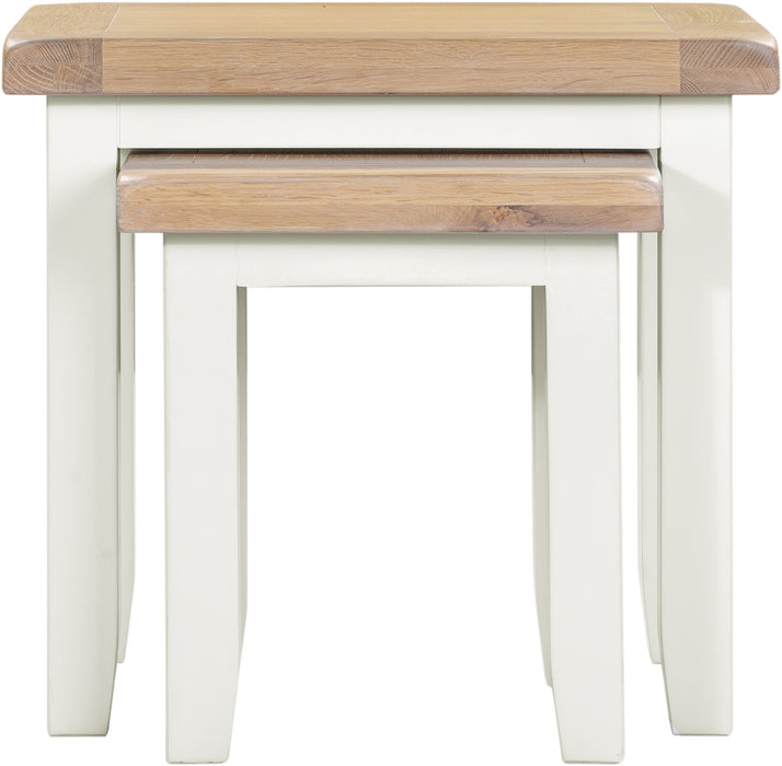 Windsor Nest Of 2 Tables - Ivory/Oak