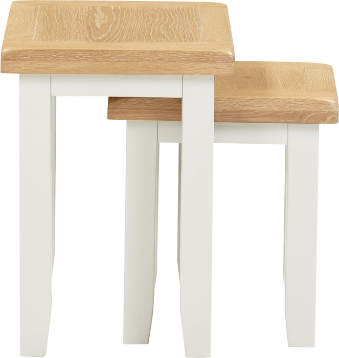 Windsor Nest Of 2 Tables - Ivory/Oak