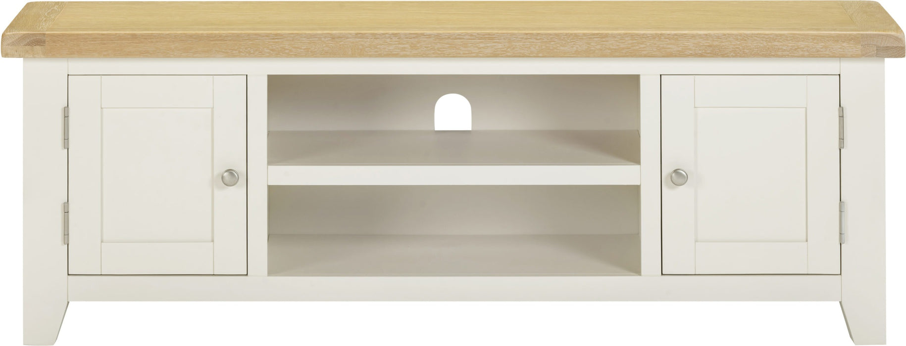 Windsor Straight Tv Unit - Ivory/Oak