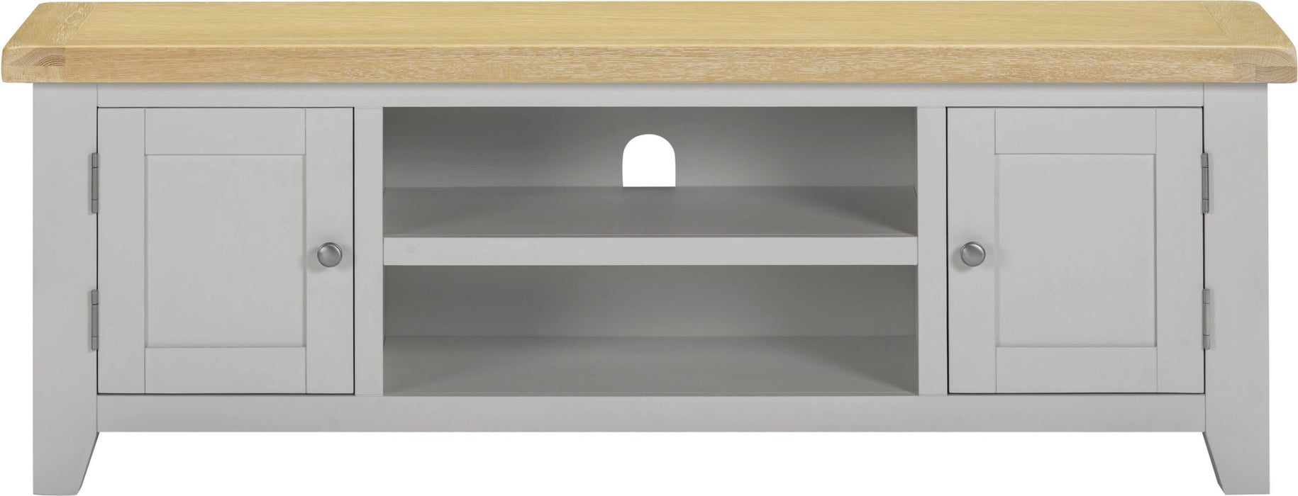 Windsor Straight TV Unit - Pebble Grey/Oak