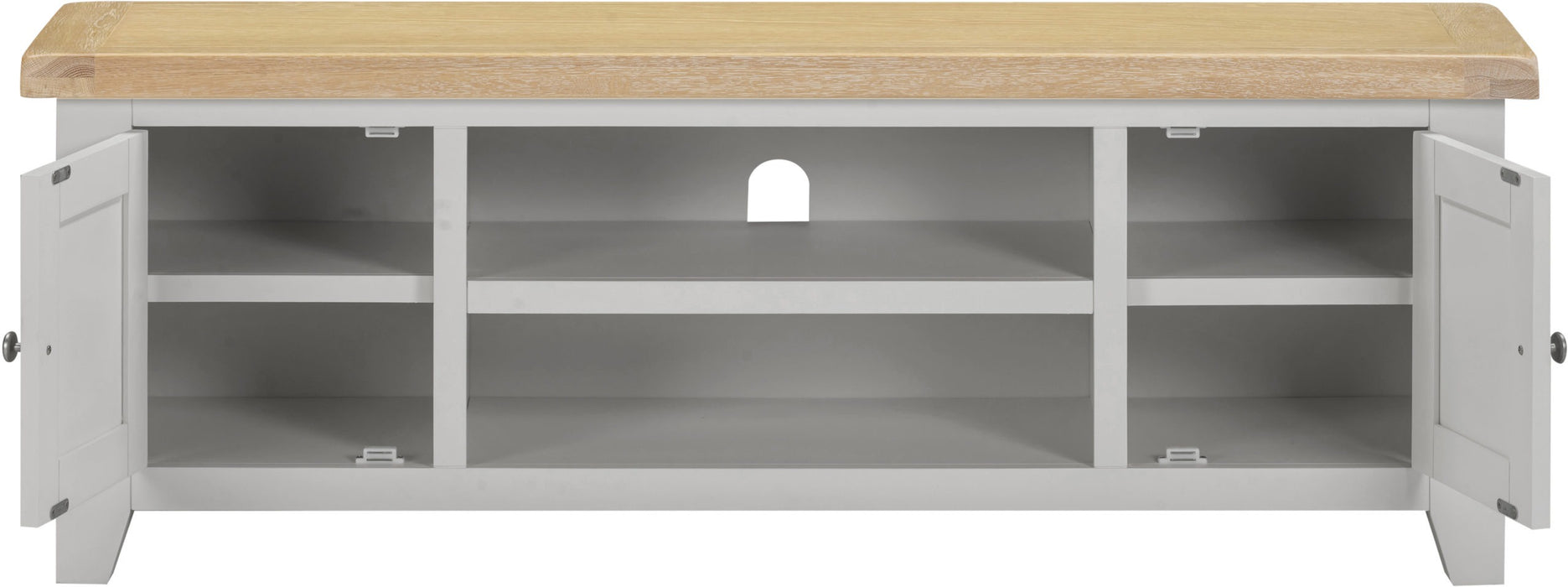 Pebble Display Unit Windsor Straight TV Unit - Pebble Grey/Oak — Cheshire Furniture Outlet